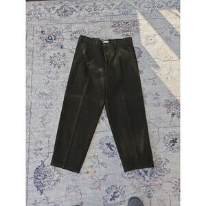 #226 Covington Vtg 90s Y2k Green Cotton Pleat Corduroy Trousers Men 38x29